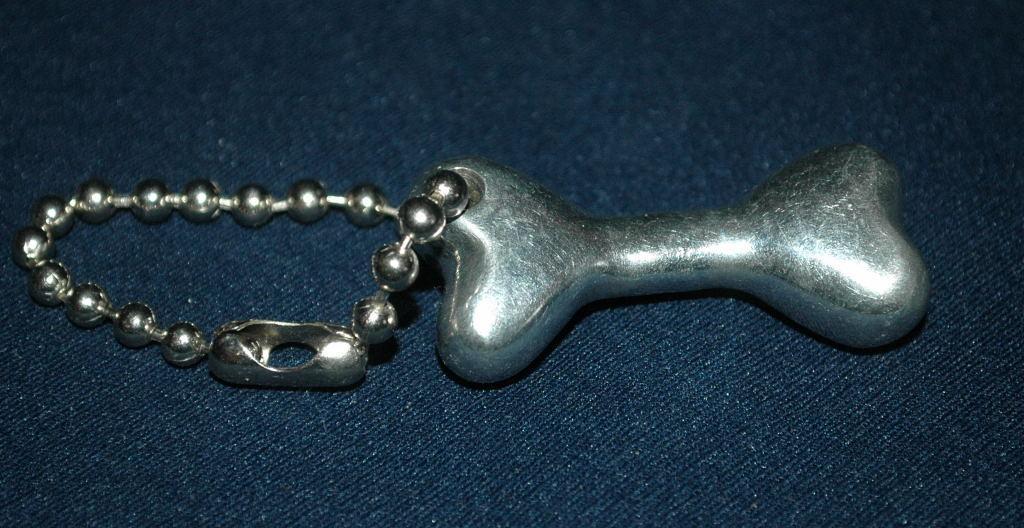 Silver Plated Dogbone Key Chain Keychain Free Shipping!