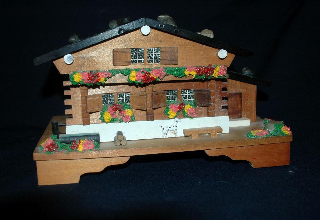 SWISS CHALET MUSICAL JEWELERY BOX Hand made