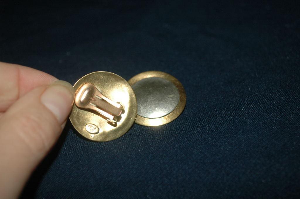 Vintage Marjorie Baer Earrings MBSF Modernist Hammered Mixed Metals Clip on Earrings. FREE SHIPPING!