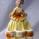 Vintage Chadwick Japan LADY LIPSTICK HOLDER Yellow Dress Figurine CMI Inc Free Shipping