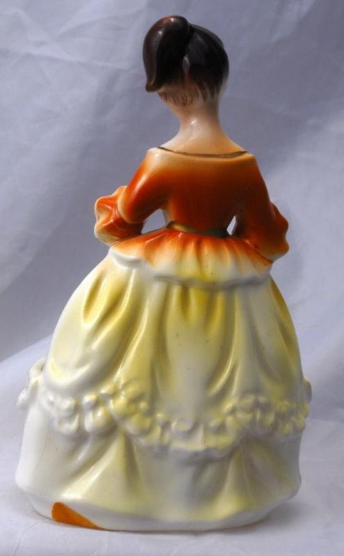 Vintage Chadwick Japan LADY LIPSTICK HOLDER Yellow Dress Figurine CMI Inc Free Shipping