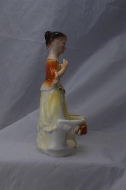 Vintage Chadwick Japan LADY LIPSTICK HOLDER Yellow Dress Figurine CMI Inc Free Shipping