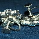 Darling Blue Crystal Screw Back Earrings vintage Free Shipping