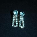 Darling Blue Crystal Clip On Earrings vintage Free Shipping