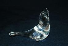 Hand Blown Crystal Glass Seal Paperweight Signed NV Free Shipping