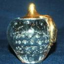 Controlled Bubble Crystal Glass Apple Paperweight