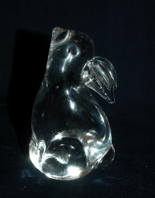 Crystal Glass Bunny Rabbit PaperWeight , hand blown