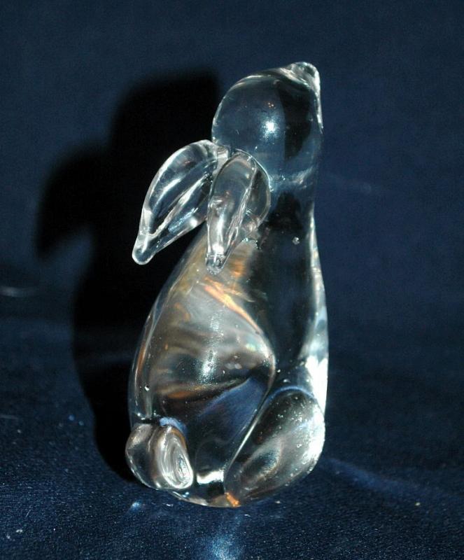 Crystal Glass Bunny Rabbit PaperWeight , hand blown