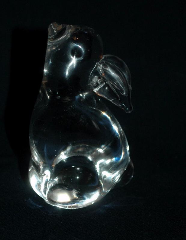 Crystal Glass Bunny Rabbit PaperWeight , hand blown