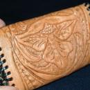 Hand Tooled Leather Bi-Fold Key Ring Holder Free Shipping