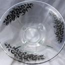 Art DECO Sterling Silver Morning Glories Overlay Glass Center Piece 4- foot Bowl Elegant Glassware Cambridge Glass