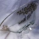 Art DECO Sterling Silver Morning Glories Overlay Glass Center Piece 4- foot Bowl Elegant Glassware Cambridge Glass
