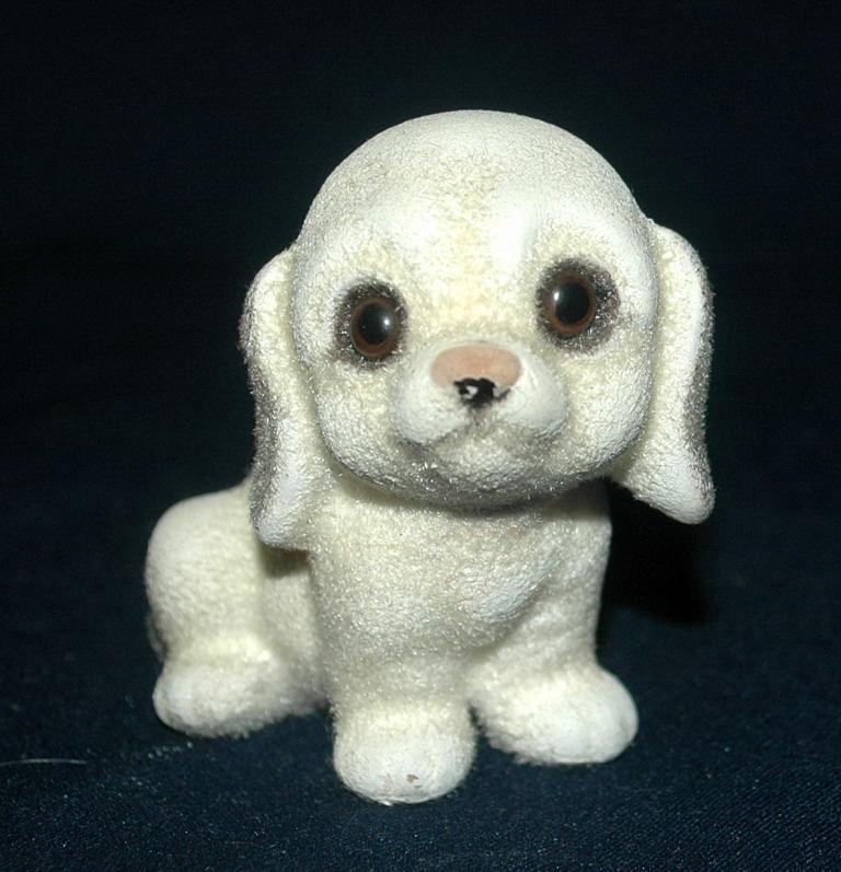 Josef Originals Flocked Fuzzy Puppy with Glass Eyes Free Shipping