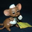 VINTAGE JOSEF ORIGINALS NURSE MOUSE WITH PILLS FIGURINE MADE IN JAPAN with tags Free Shipping