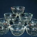 9 Shell Dessert Bowls Gold and Color Flash Trim