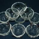 9 Shell Dessert Bowls Gold and Color Flash Trim