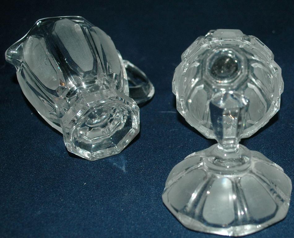 HAND MADE IN POLAND FOOTED CREAM & SUGAR SET WITH TRAY OVER 24% LEAD CRYSTAL ACC