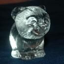 Heavy Textured Crystal Glass Bear Paperweight Signed Numbered and Dated