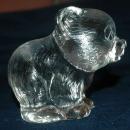 Heavy Textured Crystal Glass Bear Paperweight Signed Numbered and Dated