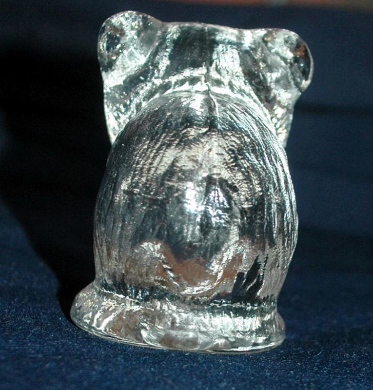 Heavy Textured Crystal Glass Bear Paperweight Signed Numbered and Dated