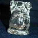 Heavy Textured Crystal Glass Bear Paperweight Signed Numbered and Dated