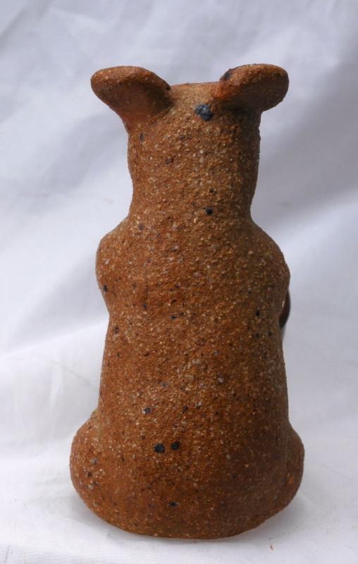 Hand Sculpted Stoneware Pottery Bear with Honey Pot / Old Pooh Bear - Art