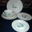 Furstenberg Brunswick Germany Porcelain 6 pc Cream Soup Bowl and Plates