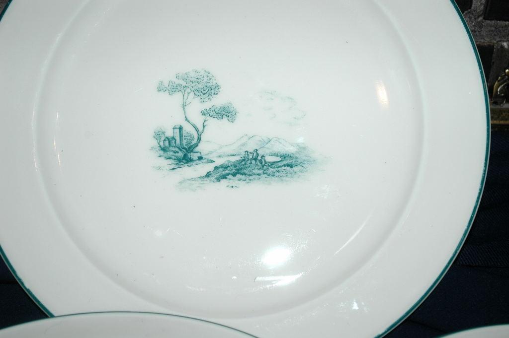 Furstenberg Brunswick Germany Porcelain 6 pc Cream Soup Bowl and Plates