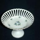 Porcelain Forget-me-not flowers Reticulated Compote German Democratic Republic ( Bon Bon )