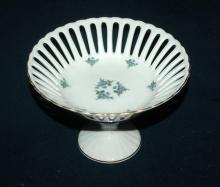 Porcelain Forget-me-not flowers Reticulated Compote German Democratic Republic ( Bon Bon )