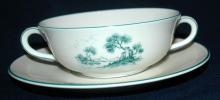 Furstenberg Brunswick Germany Porcelain cream soup bowl with soup plate
