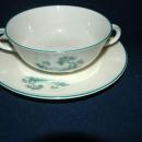 Furstenberg Brunswick Germany Porcelain cream soup bowl with soup plate