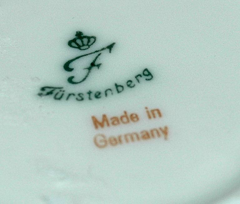 Furstenberg Brunswick Germany Porcelain cream soup bowl with soup plate