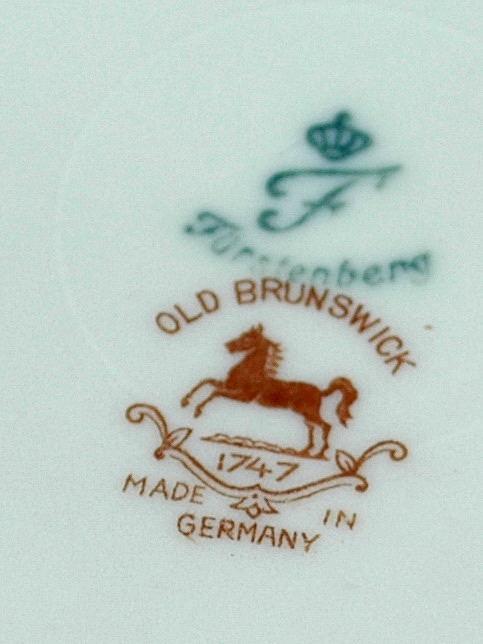 Furstenberg Brunswick Germany Porcelain cream soup bowl with soup plate