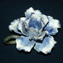 Napoleon Capodimonte Porcelain Blue Rose Candle Holder with Handle