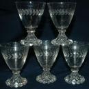 5 vintage etched Boopie Juice or wine Glasses