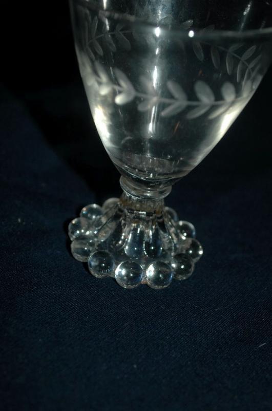 5 vintage etched Boopie Juice or wine Glasses