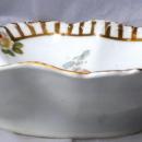 Silesia Germany Porcelain Bon Bon Dish Bowl Hand Painted Roses with Open Handle