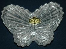 Zajecar Kristal Crystal Butterfly Trinket Box Yugoslavia