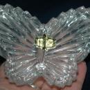 Zajecar Kristal Crystal Butterfly Trinket Box Yugoslavia