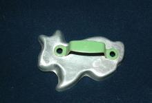 Bunny Rabbit Aluminum Cookie Cutter Green Painted Handle FREE SHIPPING