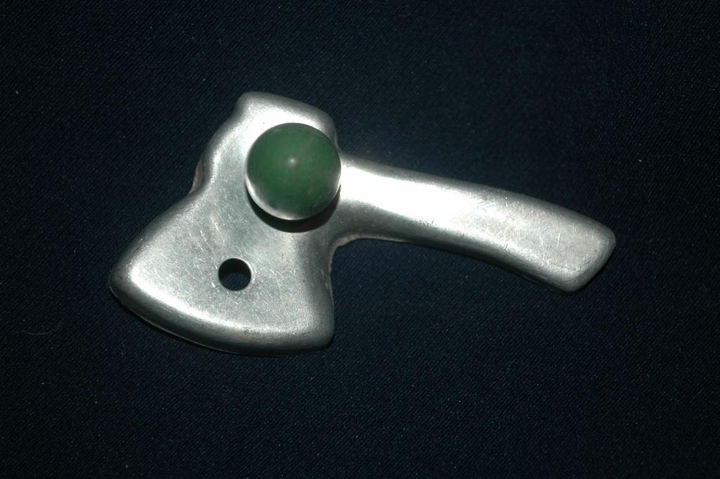 Hatchet Aluminum Cookie Cutter Green Painted Wooden Handle FREE SHIPPING