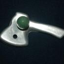 Hatchet Aluminum Cookie Cutter Green Painted Wooden Handle FREE SHIPPING
