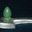 Hatchet Aluminum Cookie Cutter Green Painted Wooden Handle FREE SHIPPING