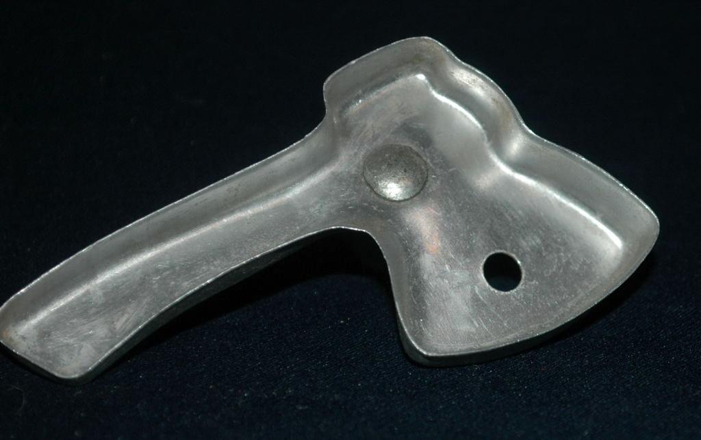 Hatchet Aluminum Cookie Cutter Green Painted Wooden Handle FREE SHIPPING