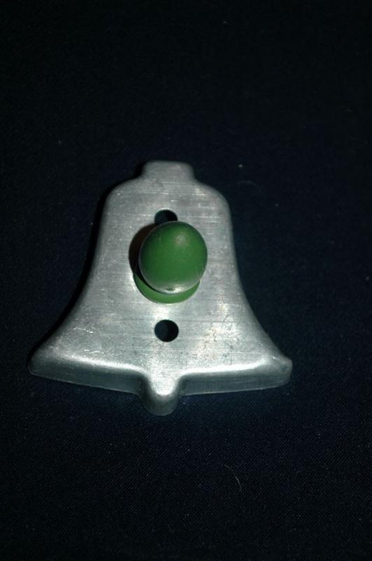 Bell Aluminum Cookie Cutter Green Painted Handle FREE SHIPPING