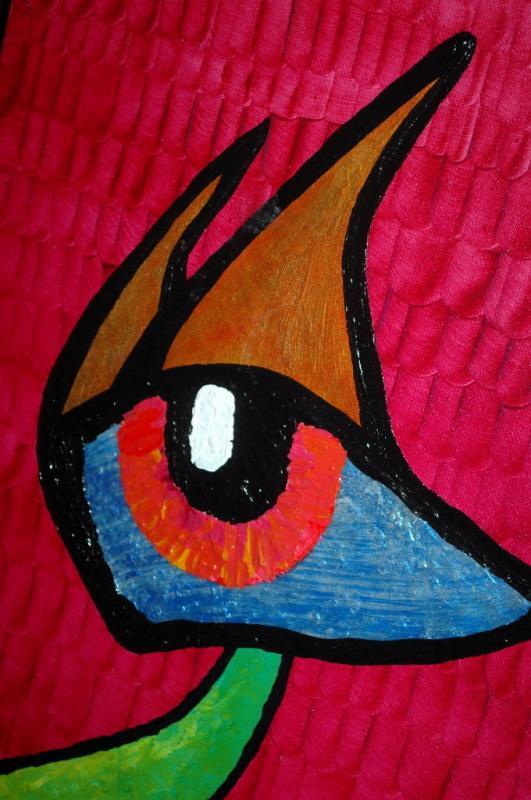 Eye with Horns Outsider Art Abstract Painting on Canvas Free Shipping
