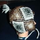 Natural Baby Alpaca Hand Knit Nubby Cap, Hat with Ear Flaps Free Shipping