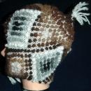 Natural Baby Alpaca Hand Knit Nubby Cap, Hat with Ear Flaps Free Shipping