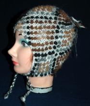 Natural Baby Alpaca Hand Knit Nubby Cap, Hat with Ear Flaps Free Shipping